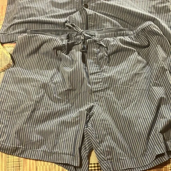 Stafford 2 piece pajama set short and shorts L sleepwear cotton blend - Picture 3 of 7